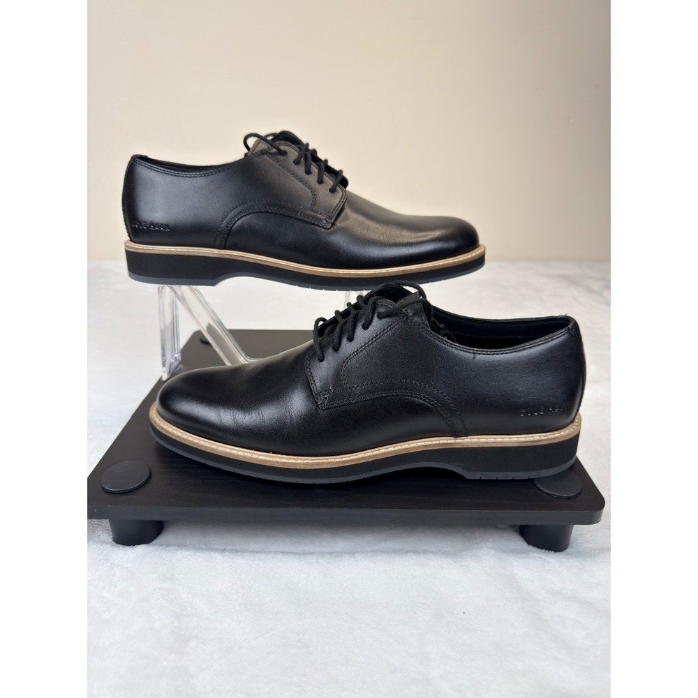 Cole Haan Morse Grand Plain Toe Oxford Black Leather Mens Shoes C41600 10 M New